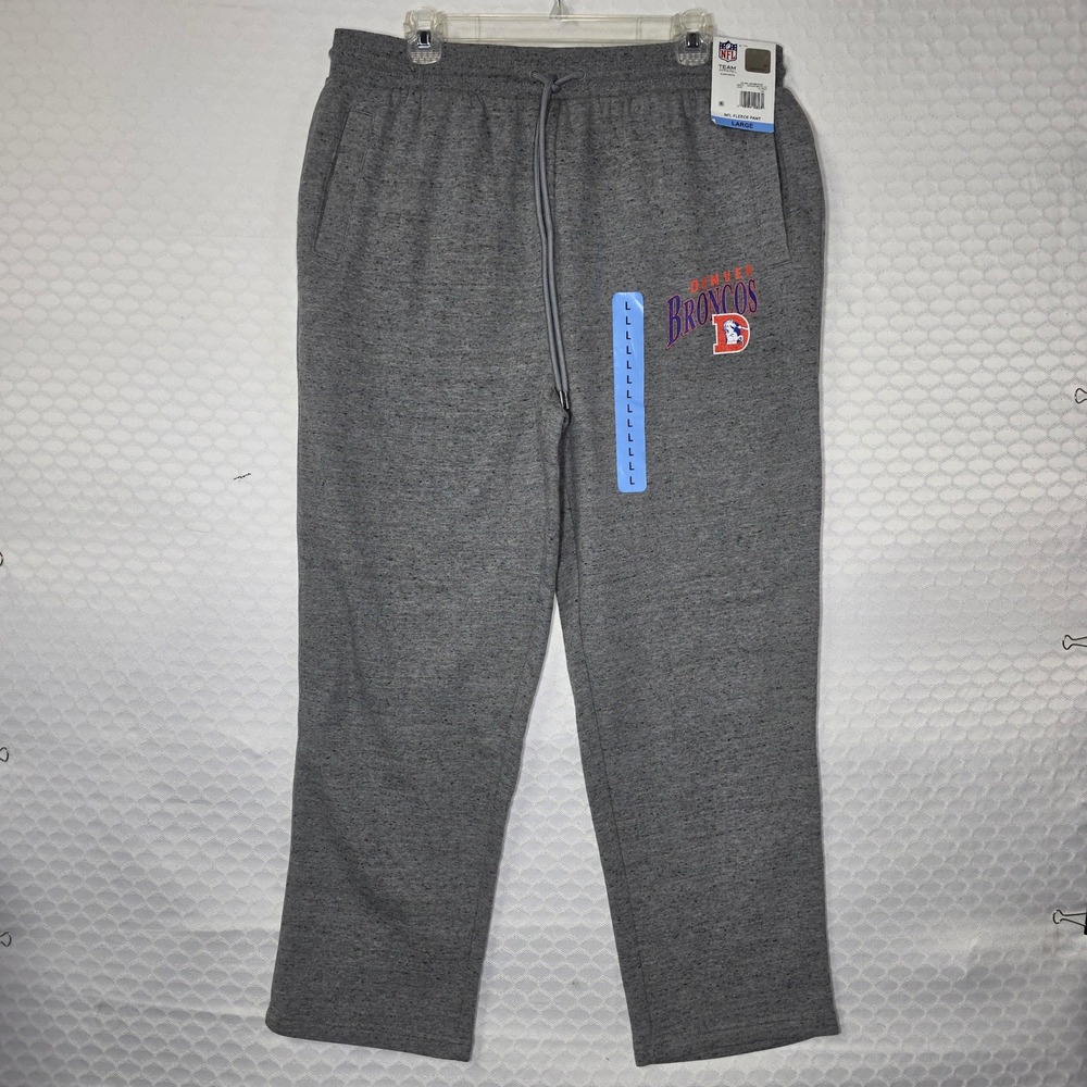 NFL Denver Broncos Fleece Lounge Pants Mens Gray Sleepwear Gray NWT